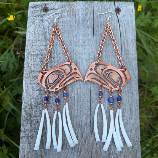 Copper Haida Eagle Earrings