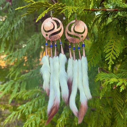 Copper Salmon Egg Earrings