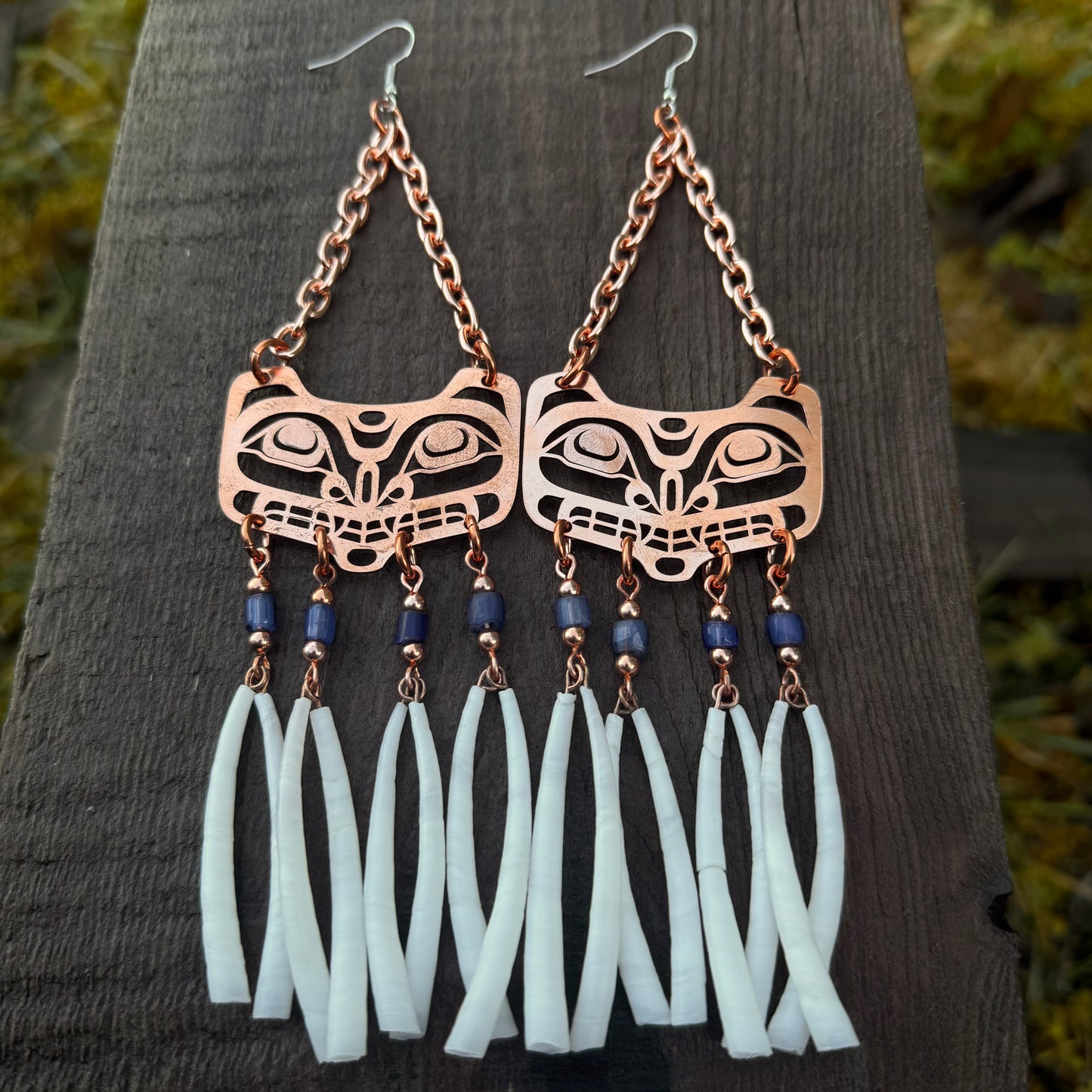 Medium Copper Haida Bear Earrings