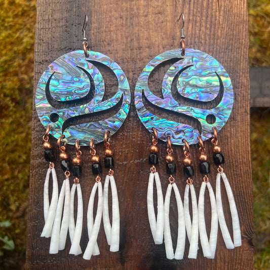 Salmon Egg Dangle Earrings