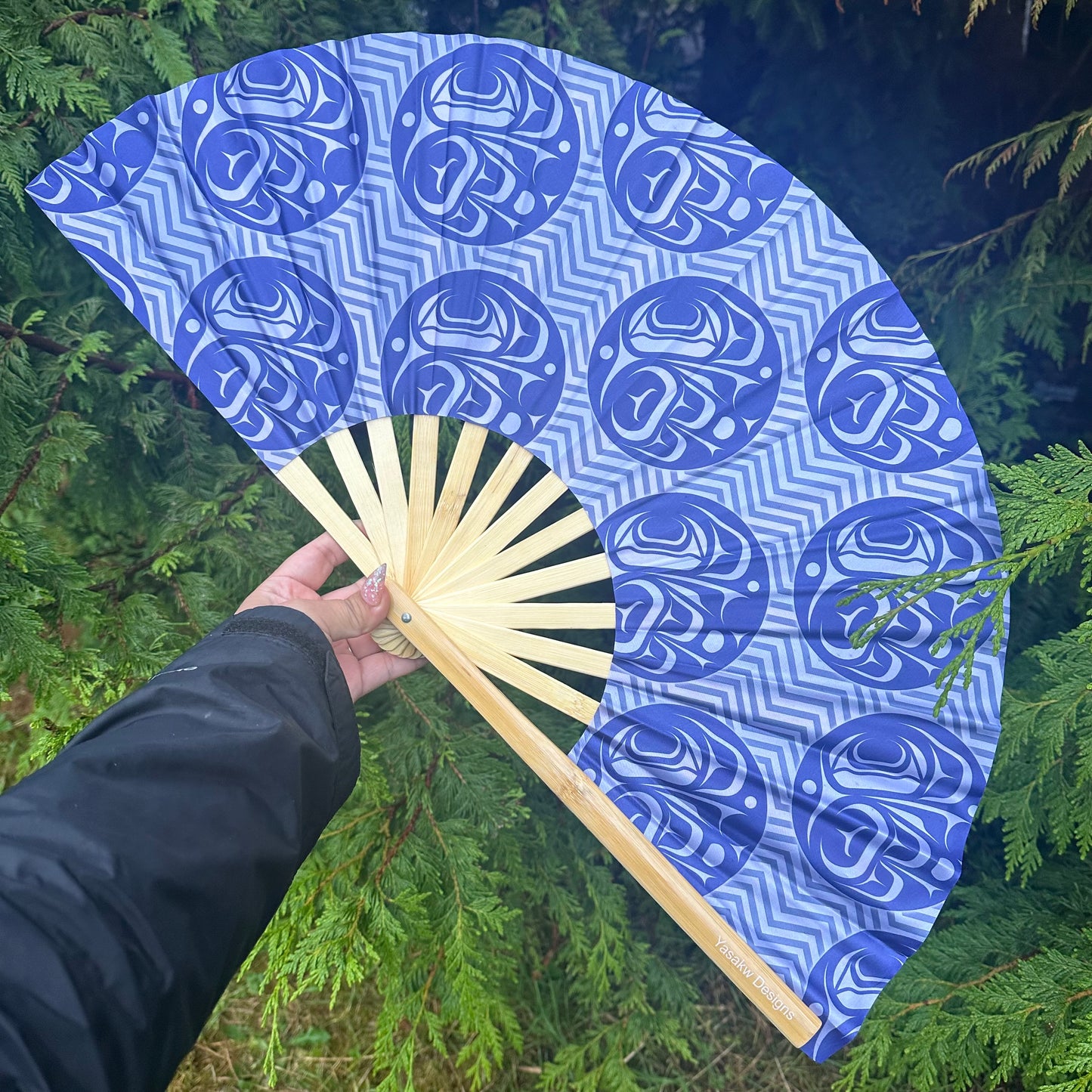 Bamboo Fan Decorated with Haida Art