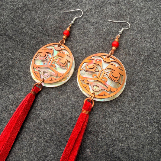 Haida Copper Moon Earrings
