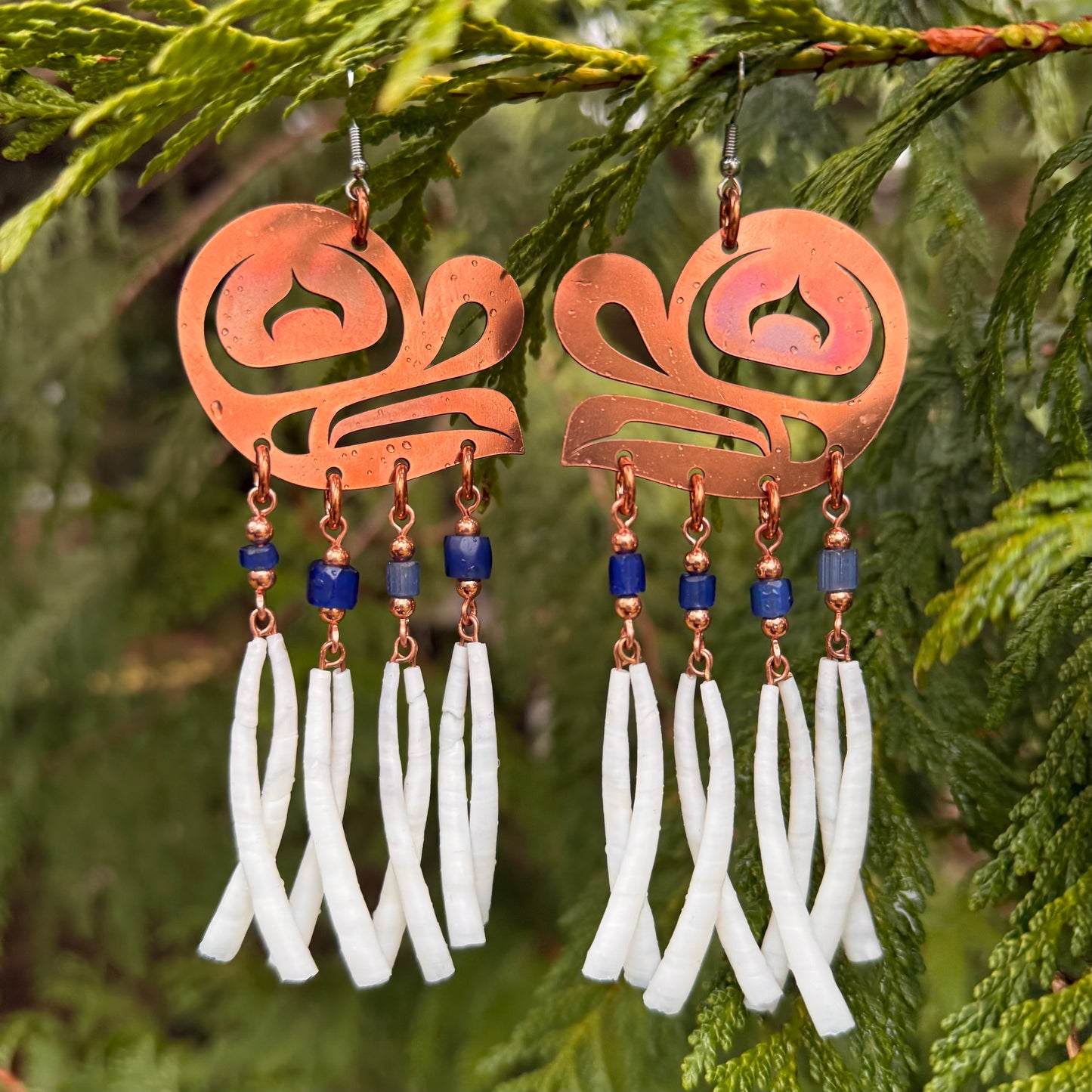 Copper Haida Frog Earrings
