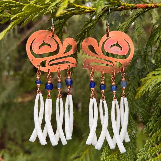 Copper Haida Frog Earrings