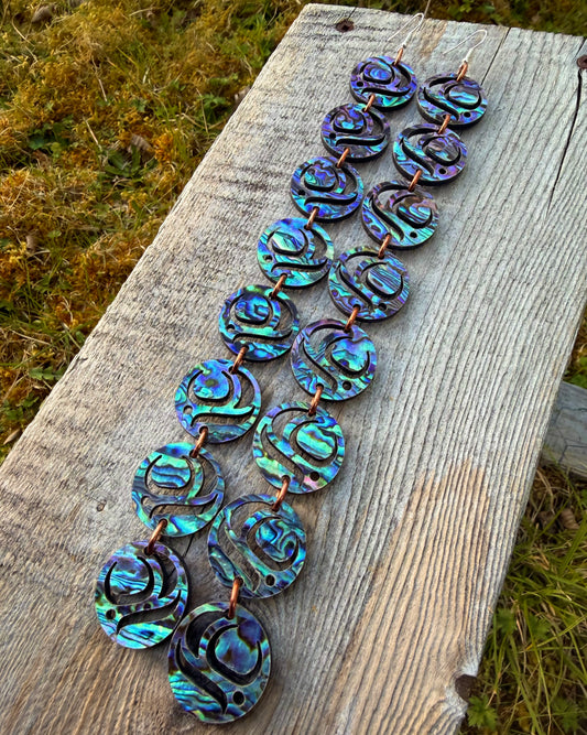Abalone Salmon Egg Earrings