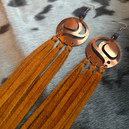 Medium Copper Salmon Egg Earrings