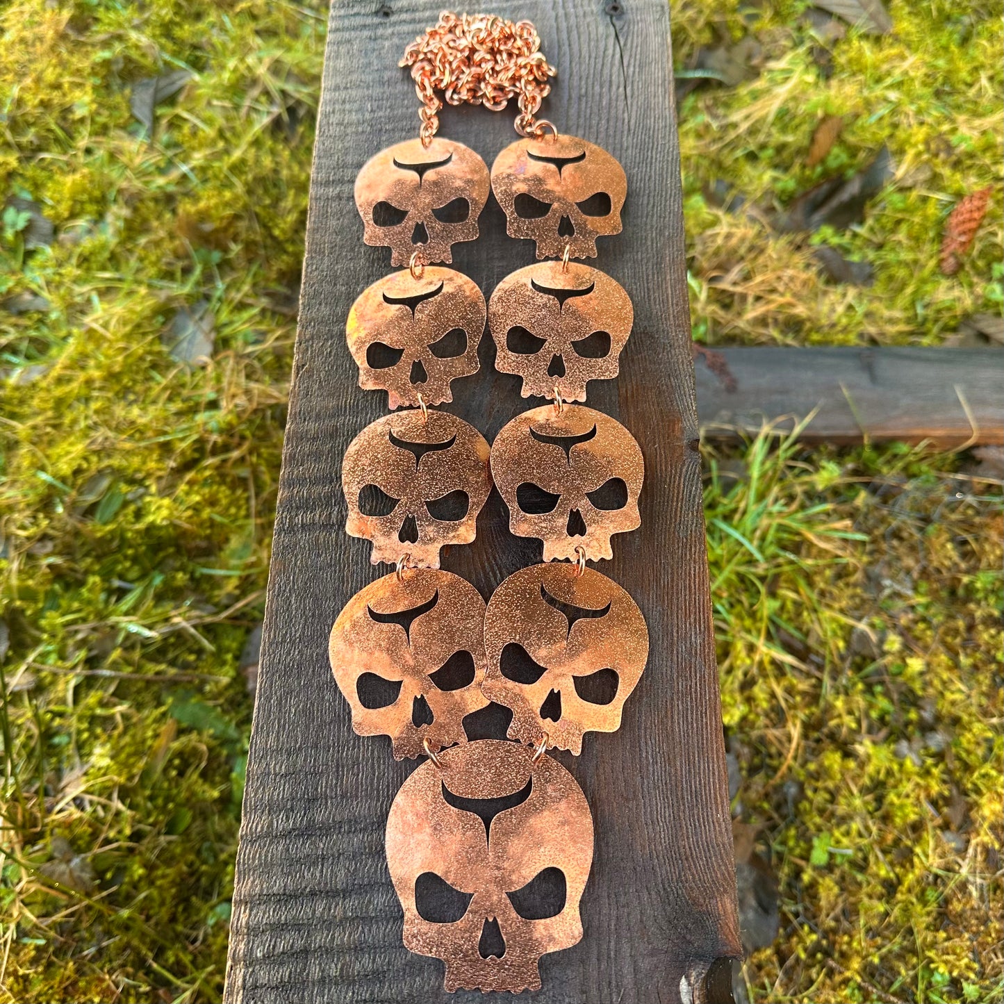 Copper Ancestor Skull Necklace