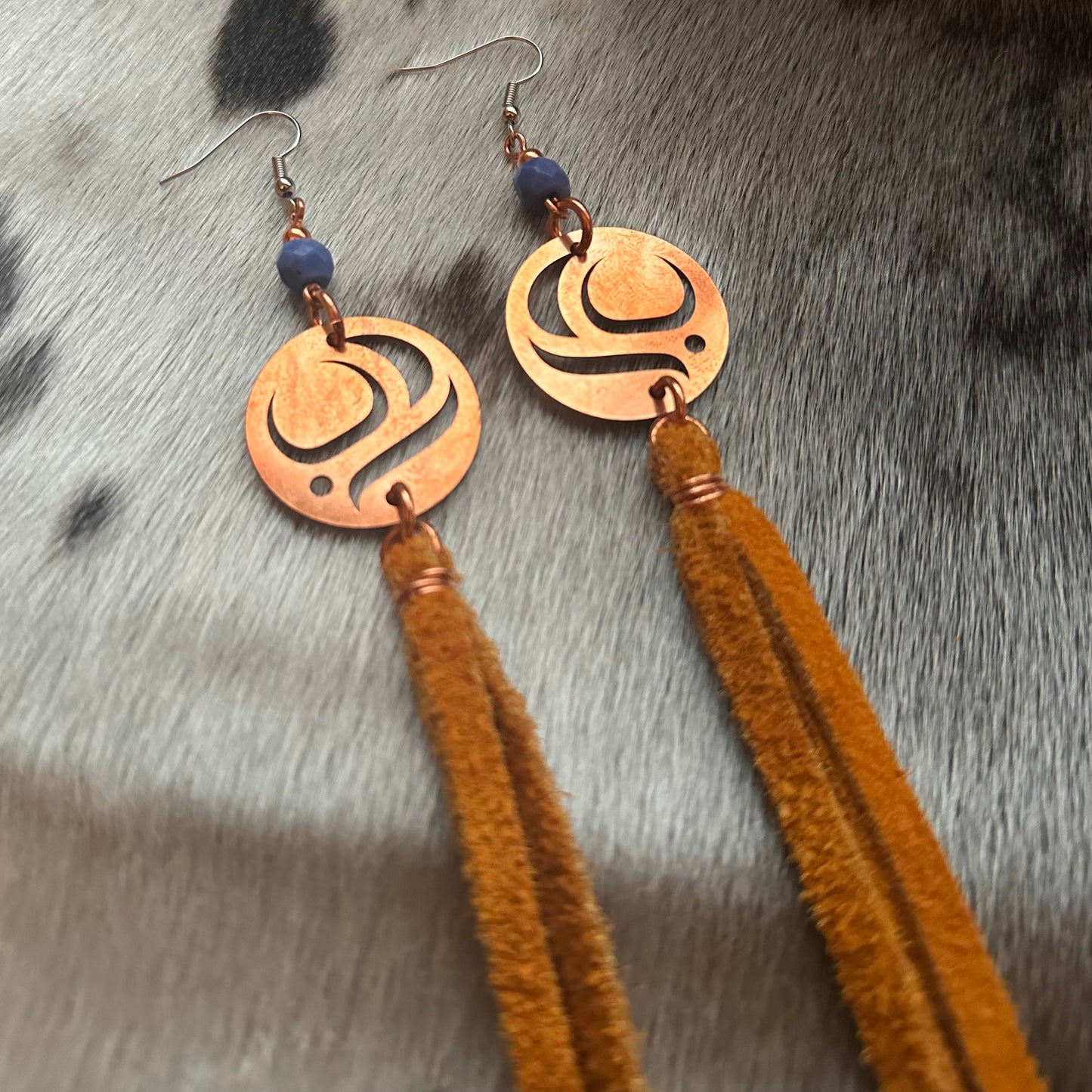 Mini Copper Salmon Egg Earrings