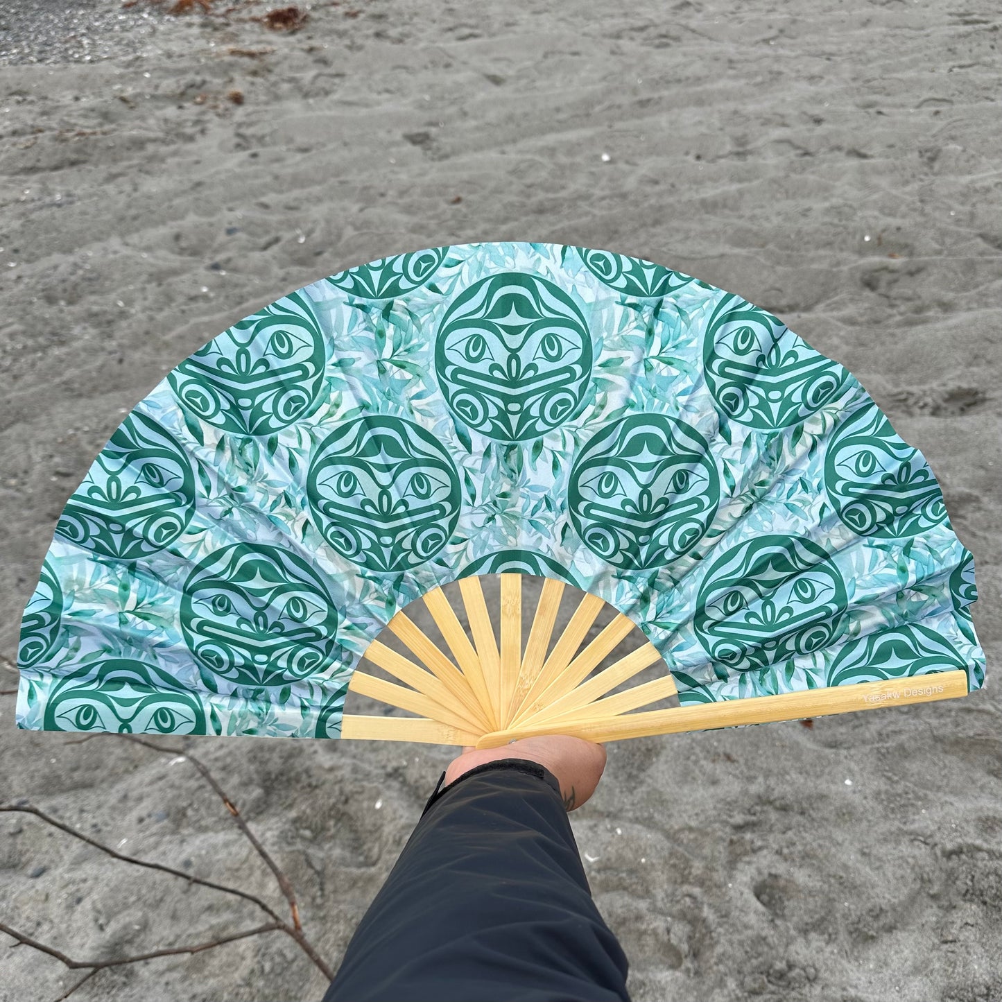 Bamboo Fan Decorated with Haida Art