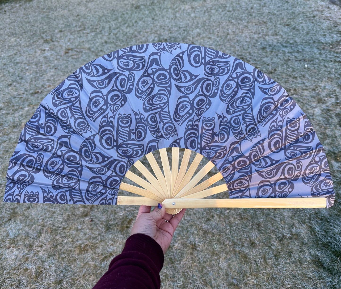 Bamboo Fan Decorated with Haida Art