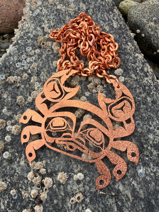 Copper Haida Crab Necklace