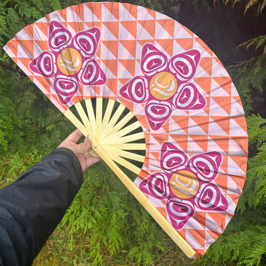 Bamboo Fan Decorated with Haida Art