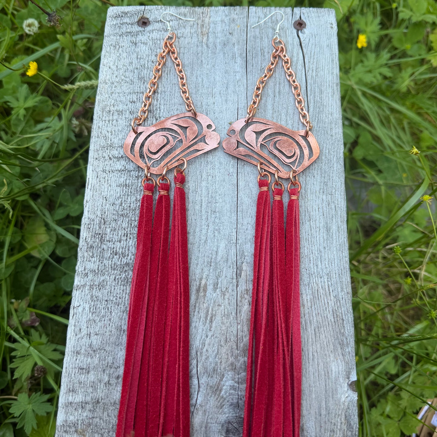 Copper Haida Raven Earrings