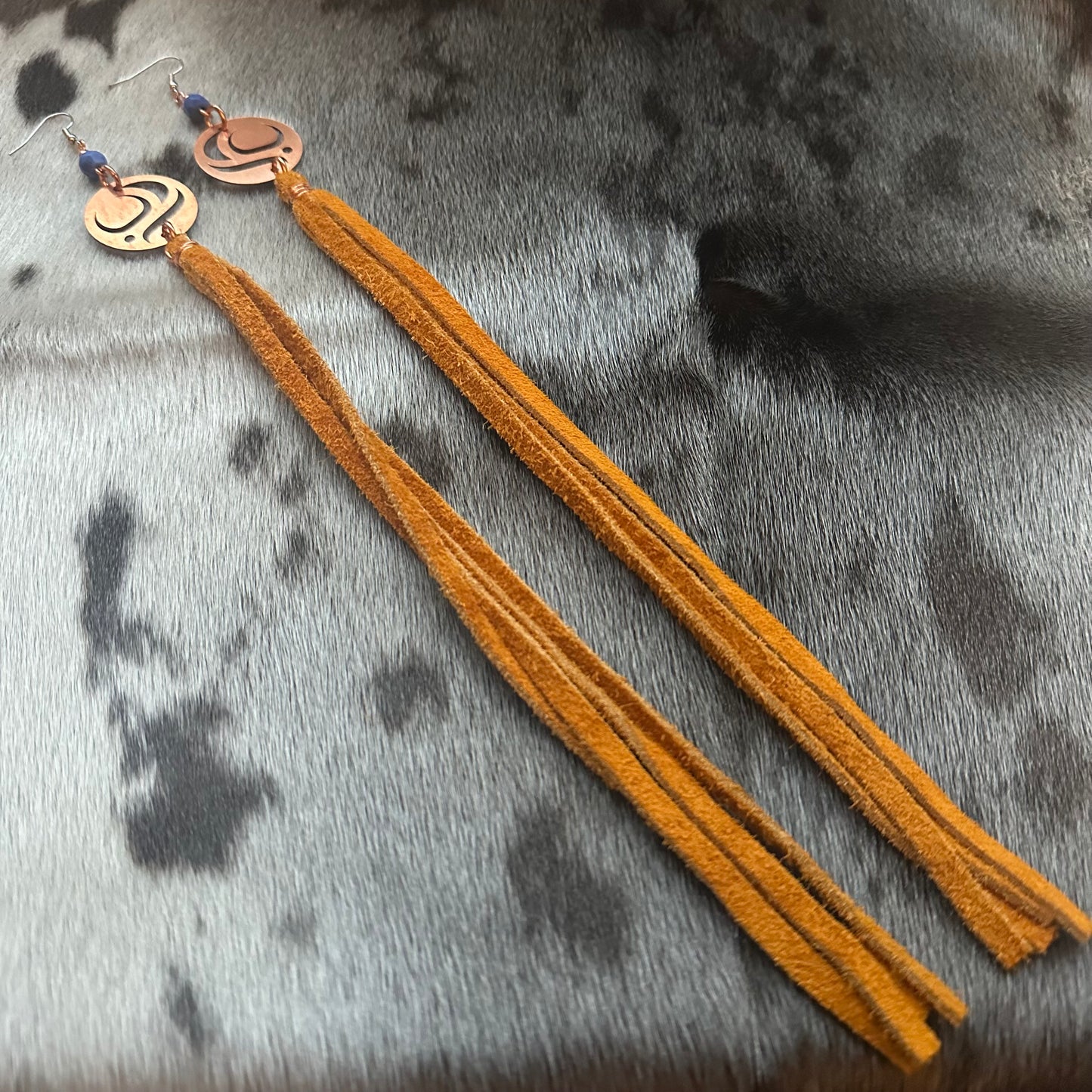 Mini Copper Salmon Egg Earrings