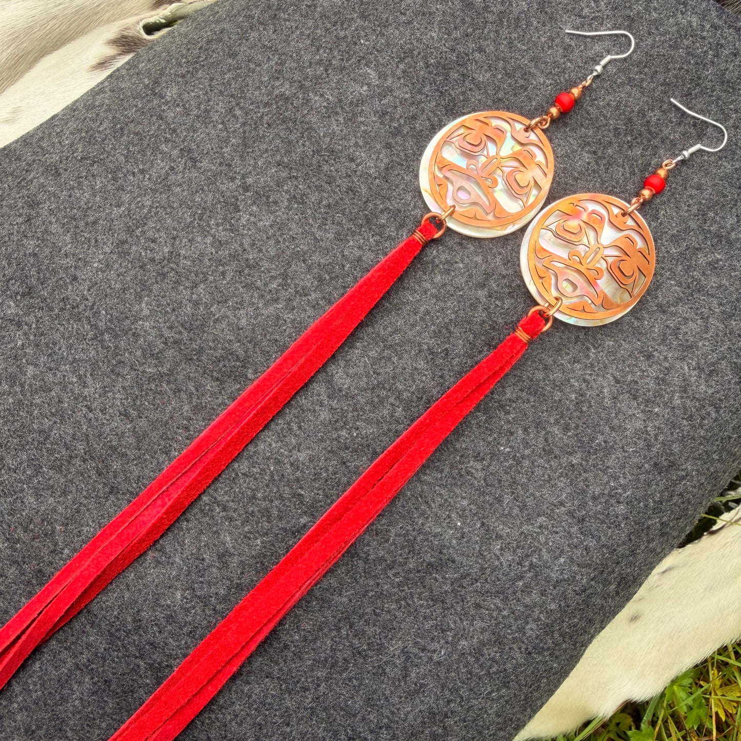 Haida Copper Moon Earrings