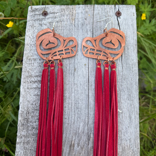 Copper Bear Earrings