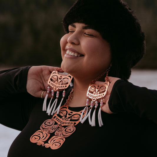 Copper Haida Bear Earrings