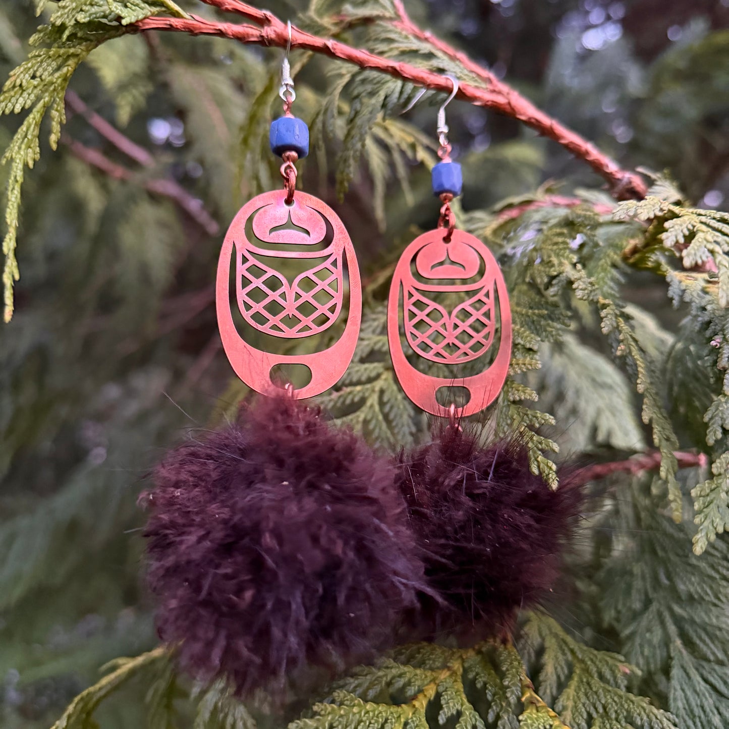 Copper Beaver Earrings