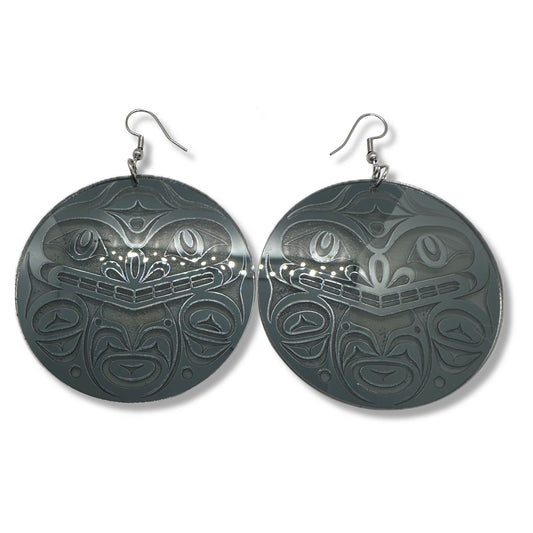 Haida Blackfish Killer Whale Mirrored Earrings