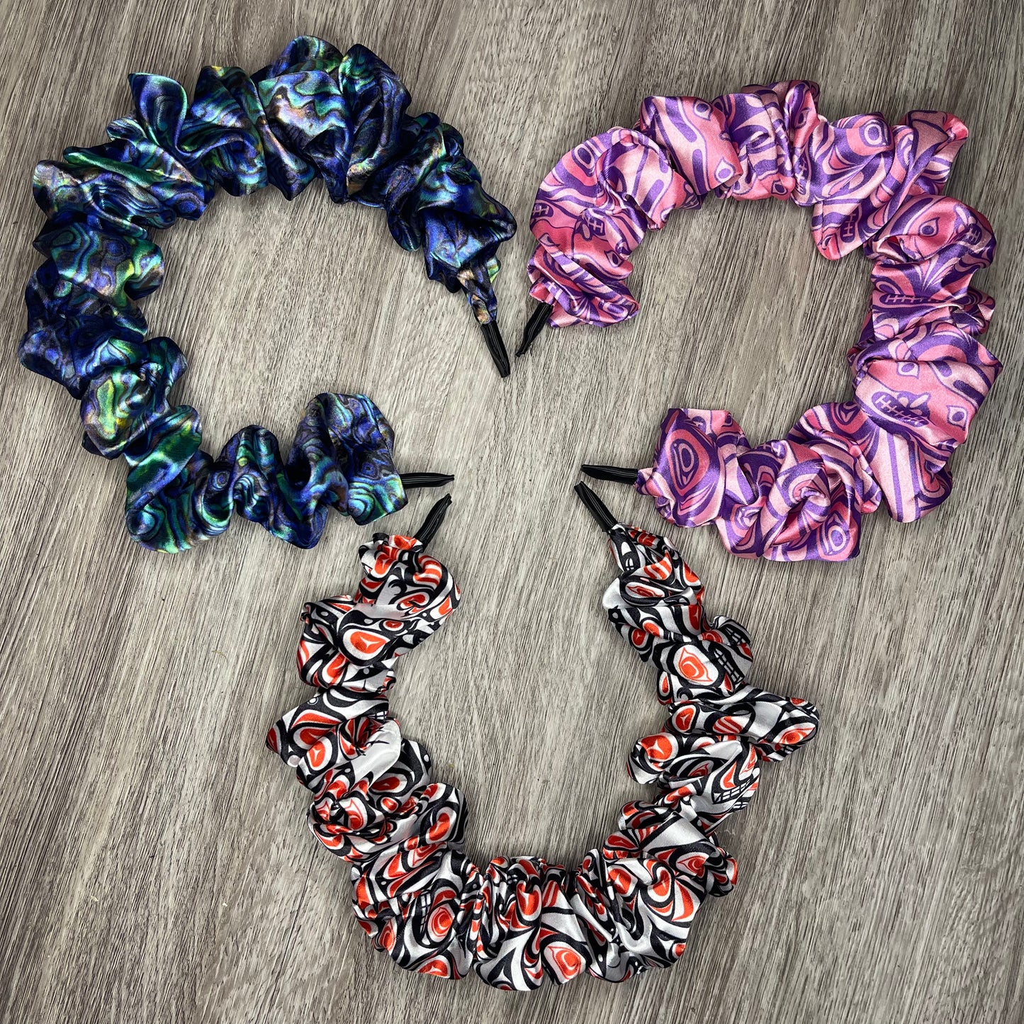 One Scrunchy Headband With Matching Mini Scrunchy